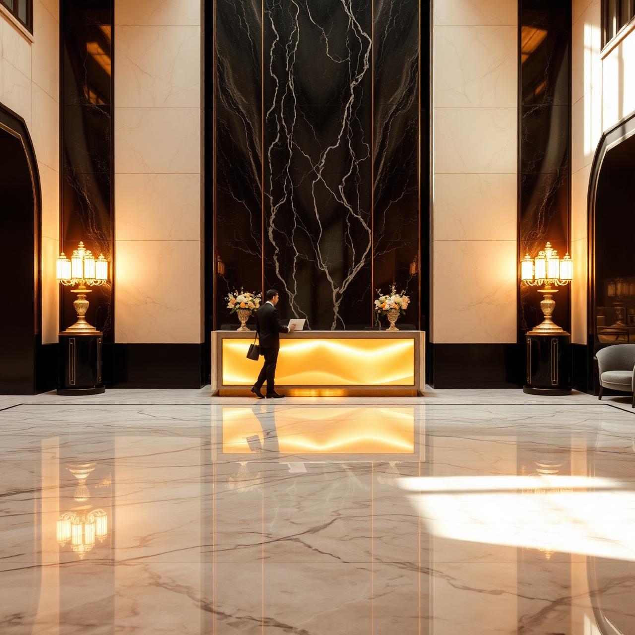 Luxury hotel lobby